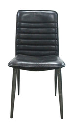 Hosmer 2 Black Top Grain Leather/Antique Black Side Chairs