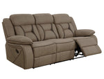 Higgins 2-Pc Tan Coated Microfiber Manual Recliner Sofa Set