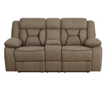 Higgins 2-Pc Tan Coated Microfiber Manual Recliner Sofa Set