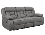 Higgins 3Pc Grey Coated Microfiber Manual Recliner Sofa Set