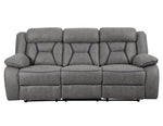 Higgins 3Pc Grey Coated Microfiber Manual Recliner Sofa Set