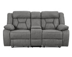 Higgins 3Pc Grey Coated Microfiber Manual Recliner Sofa Set