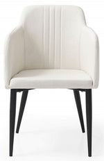 Jason 2 Beige Fabric/Metal Arm Chairs