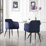 Jason 2 Blue Fabric/Metal Arm Chairs