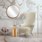 Julia Cream Velvet Wingback Accent Chair