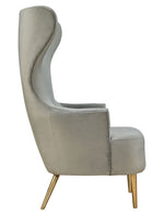 Julia Grey Velvet Wingback Accent Chair