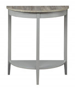 Justino Gray Oak & Gray Wood Console Table with Bottom Shelf