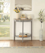 Justino Gray Oak & Gray Wood Console Table with Bottom Shelf