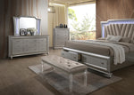 Kaitlyn PU Leather/Clear Acrylic Tufted Bench