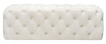 Kaylee Cream Velvet Button Tufted Ottoman