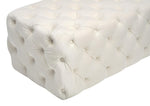 Kaylee Cream Velvet Button Tufted Ottoman