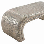 Kenya Gilded Leopard Velvet Waterfall Style Bench