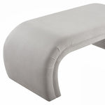 Kenya Light Grey Velvet Waterfall Style Bench