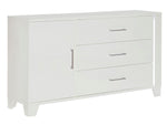 Kerren High Gloss White Wood 3-Drawer Dresser