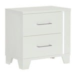 Kerren High Gloss White Wood 2-Drawer Nightstand