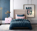 Koah Blush Velvet Twin Platform Bed