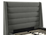 Koah Grey Velvet King Platform Bed