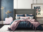 Koah Grey Velvet King Platform Bed