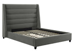 Koah Grey Velvet Queen Platform Bed