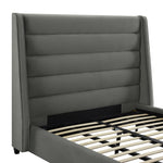 Koah Grey Velvet Queen Platform Bed