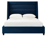 Koah Navy Velvet King Platform Bed