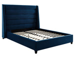 Koah Navy Velvet King Platform Bed