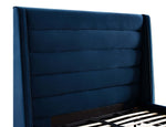 Koah Navy Velvet Queen Platform Bed