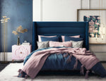 Koah Navy Velvet Queen Platform Bed