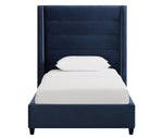 Koah Navy Velvet Twin Platform Bed