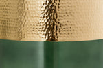 Kolla Modern Gold Metal/Green Glass Side Table