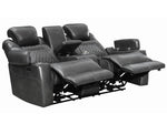 Korbach 2Pc Charcoal Faux Leather 2xPower Recliner Sofa Set