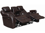 Korbach 2Pc Espresso Faux Leather 2xPower Recliner Sofa Set