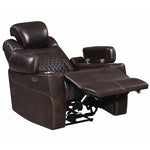 Korbach 3Pc Espresso Faux Leather 2xPower Recliner Sofa Set