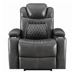 Korbach Charcoal Faux Leather 2xPower Recliner