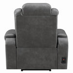 Korbach Charcoal Faux Leather 2xPower Recliner