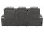 Korbach Charcoal Faux Leather 2xPower Recliner Sofa