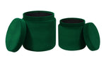 Kris 2 Green Velvet Storage Ottomans