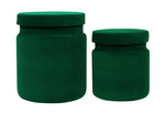 Kris 2 Green Velvet Storage Ottomans