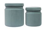 Kris 2 Sea Blue Velvet Storage Ottomans