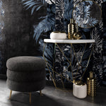 Ladder Contemporary Black Tweed Ottoman