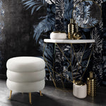 Ladder Contemporary Cream Velvet Ottoman