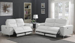 Largo 2-Pc White Leather/Vinyl Power Recliner Sofa Set