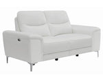 Largo 2-Pc White Leather/Vinyl Power Recliner Sofa Set