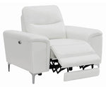 Largo 3-Pc White Leather/Vinyl Power Recliner Sofa Set