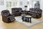 Leona Dark Brown Gel Leatherette Manual Glider Recliner