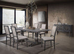 Leventis 2 Light Cream Linen/Weathered Gray Wood Side Chairs