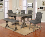 Mazikeen 2 Gray Fabric Counter Height Chairs