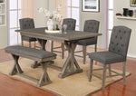 Mazikeen 6-Pc Gray Counter Height Table Set