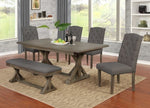 Mazikeen 6-Pc Gray Wood Dining Table Set