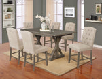 Mazikeen 7-Pc Beige Counter Height Table Set